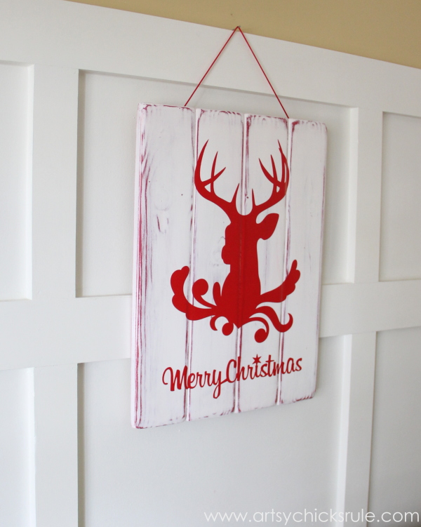 Silhouette Merry Christmas Sign Tutorial artsychicksrule.com #merrychristmassign