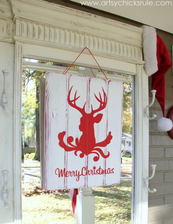 Silhouette Merry Christmas Sign Tutorial artsychicksrule.com #merrychristmassign