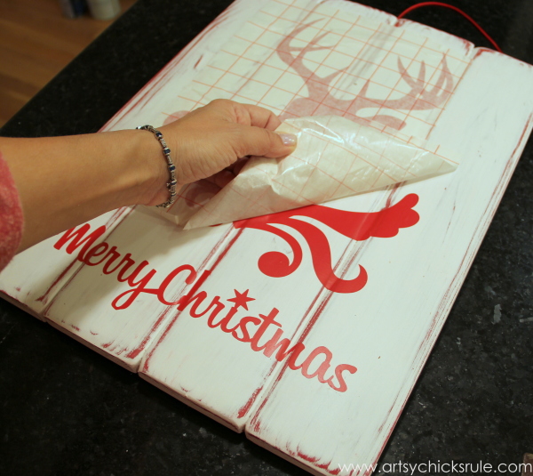 Silhouette Merry Christmas Sign Tutorial artsychicksrule.com #merrychristmassign
