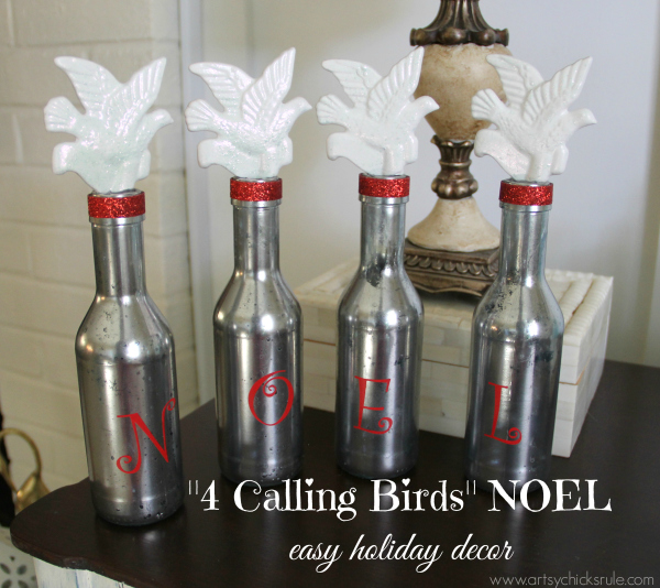 4 Calling Birds NOEL - 12 Days of Christmas Tour - easy holiday decor - #noel #12days #Christmas #holidays #holidaydecor artsychicksrule.com