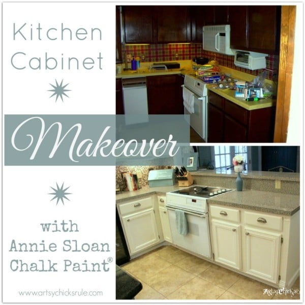 Annie Sloan Chalk Paint Kitchen Cabinet Makeover - #chalkpaint #bestof2014 #artsychicksrule artsychicksrule.com