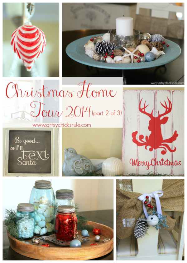 Christmas Home Tour 2014 - Red and Teal Themed - Kitchen Tour -  #christmas #hometour #holidays #holidaydecor #redandteal artsychicksrule.com