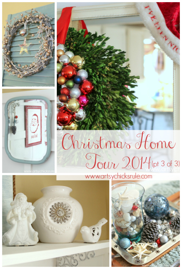 Christmas Home Tour 2014 - Red and Teal Themed - Part 3 of 3 - #christmas #hometour #holidays #holidaydecor #redandteal artsychicksrule.com