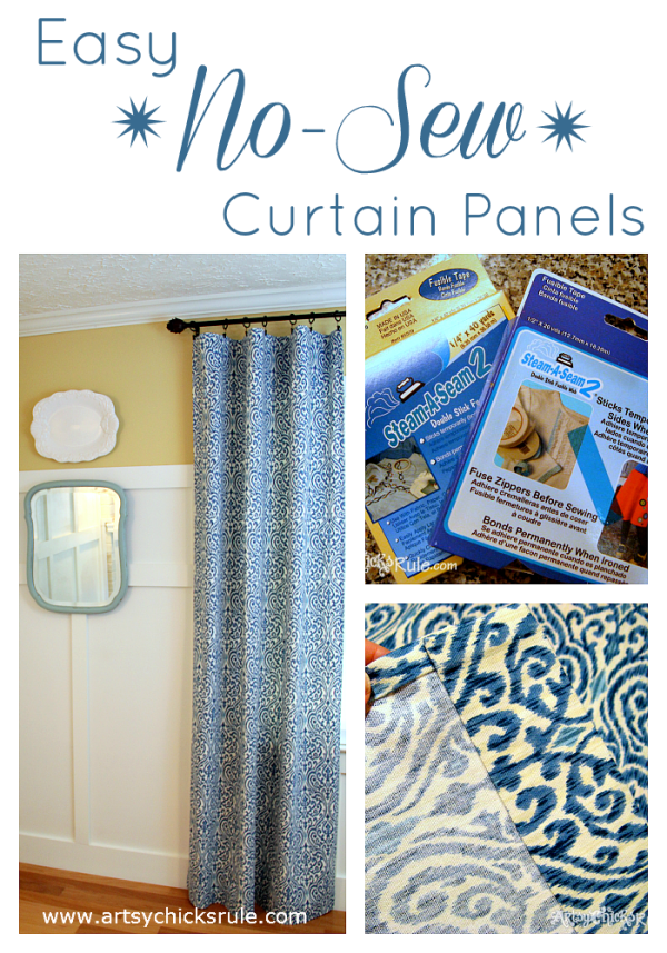 No Sew Curtain Panels - #nosew #bestof2014 #artsychicksrule artsychicksrule.com