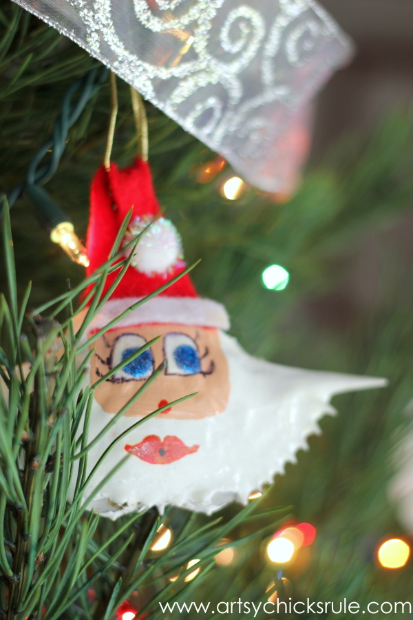 Oh Christmas Tree - 2014 - Crab Shell Santa - #Christmastree #ornaments #holidaydecor #holidays #Christmas artsychicksrule.com