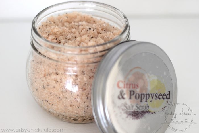 2 Decadent (and simple!!) DIY Salt Scrub Recipes! (you can do!! ) artsychicksrule.com #saltscrubs #diysaltscrub #saltscrubrecipe