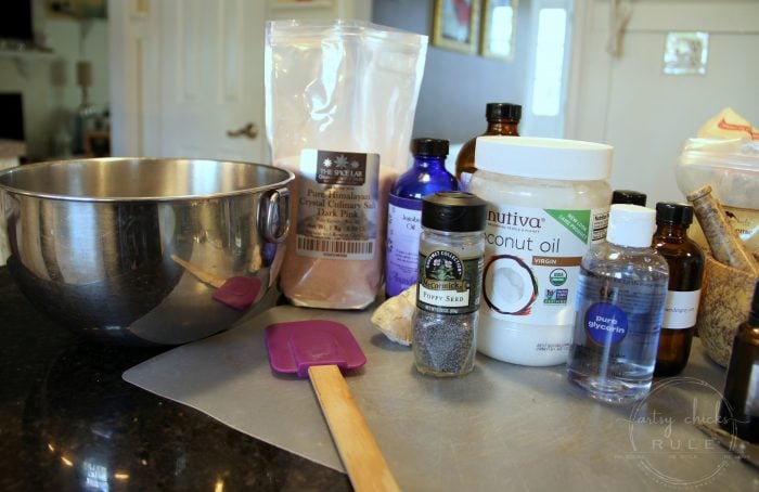 2 Decadent (and simple!!) DIY Salt Scrub Recipes! (you can do!! ) artsychicksrule.com #saltscrubs #diysaltscrub #saltscrubrecipe