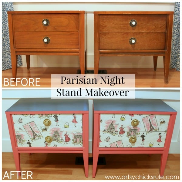 Pretty in Pink Parisian Makeover (with Fabric & Chalk Paint) - Artsy  Chicks Rule®