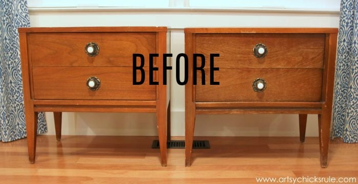 Chalk Paint Makeover, Antiqued Nightstands