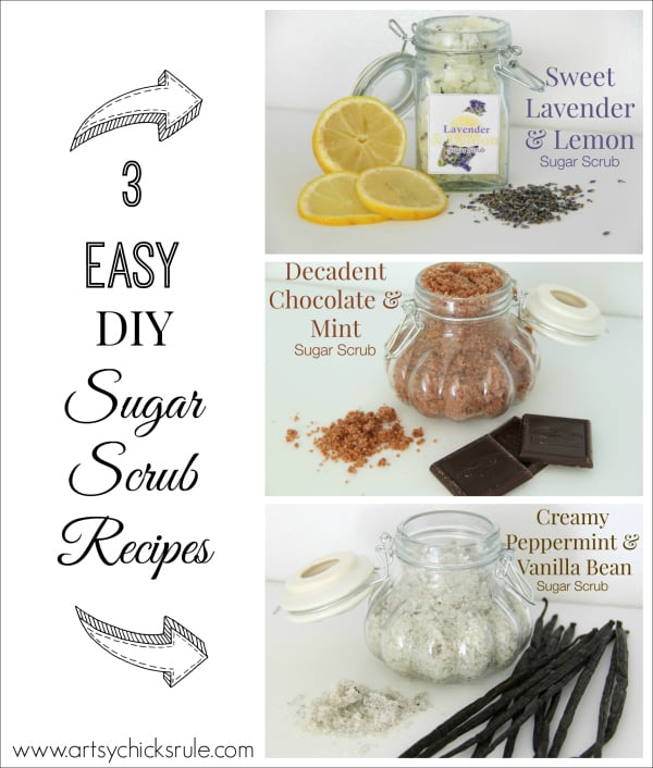 Simple DIY Sugar Scrub Recipes (you can do) - Easy DIY - #diy #recipes #sugarscrub artsychicksrule.com