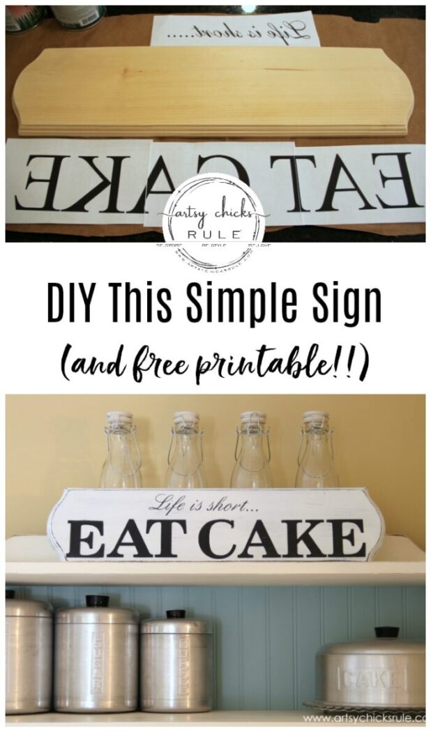 Life is Short, EAT CAKE - Yep - #eatcakesign artsychicksrule.com