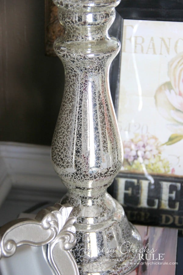 Decor Challenge - Shop Your Home Part 3 - Mercury Glass Lamp - #shopyourhome #homedecor #thriftydecor #thrifty artsychicksrule.com