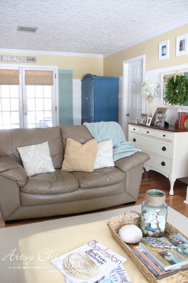 Family Room Makeover - After Back - #makeover #diy #roommakeover #artsychicksrule artsychicksrule.com