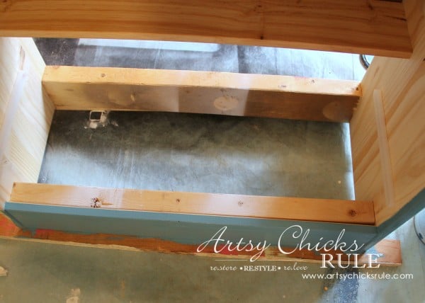 IKEA Rast Hack - Blue and Gold Chest - Hickory Hardware - Modifications for Ball Feet - #ad #ikeahack #hickoryhardware #artsychicksrule