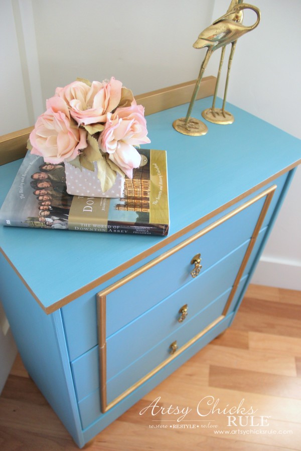 IKEA Rast Hack - Blue and Gold Chest - Hickory Hardware - New Top! #ad #ikeahack #hickoryhardware #artsychicksrule