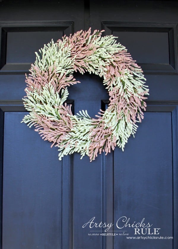 Simple DIY Spring Wreath - Front Door - #spring #wreath #springwreath artsychicksrule.com