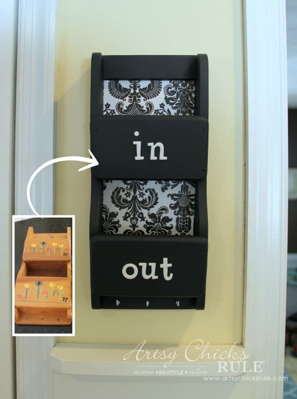 Thrifty Makeover- Swap It Challenge - Dated mail organizer..updated...Easy!!! #repurposed #diy artsychicksrule.com
