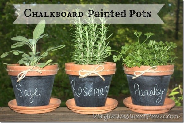 Chalkboard-Paint-Pots Sweet Pea