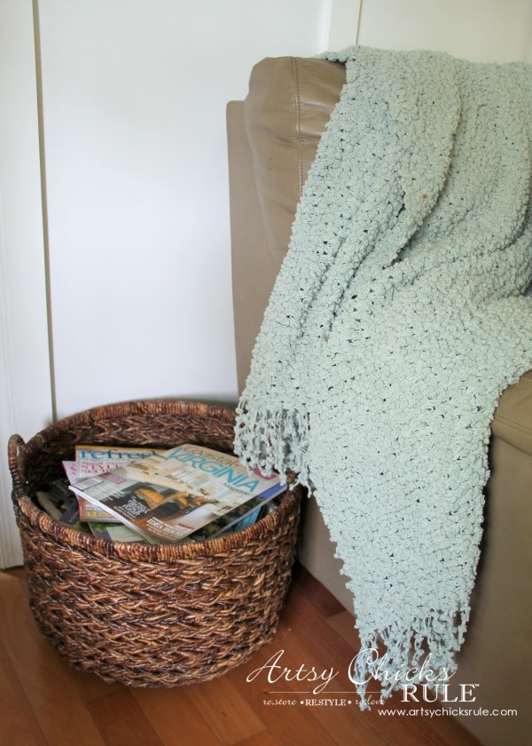 Decorating with Baskets - Functional and Decorative Storage Solution - for magazines! artsychicksrule.com #baskets