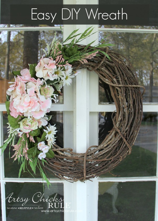 Easy DIY Floral Wreath - So simple! #wreath artsychicksrule.com