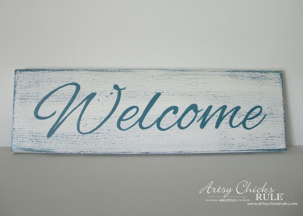 Easy DIY Welcome Sign - Make one! - #welcome #sign artsychicksrule.com