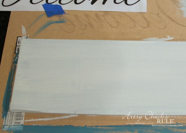 Easy DIY Welcome Sign - Paint second coat - #welcome #sign artsychicksrule.com