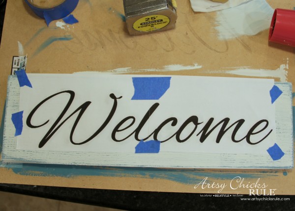 Easy DIY Welcome Sign - Super easy transfer! - #welcome #sign artsychicksrule.com