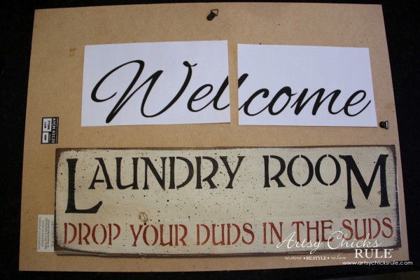 Easy DIY Welcome Sign - Using thrifted sign- #welcomesign artsychicksrule.com
