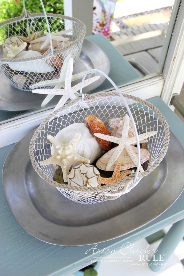 Home Treasure Swap with Porch - Seashells - artsychicksrule.com #homedecor #thrifty