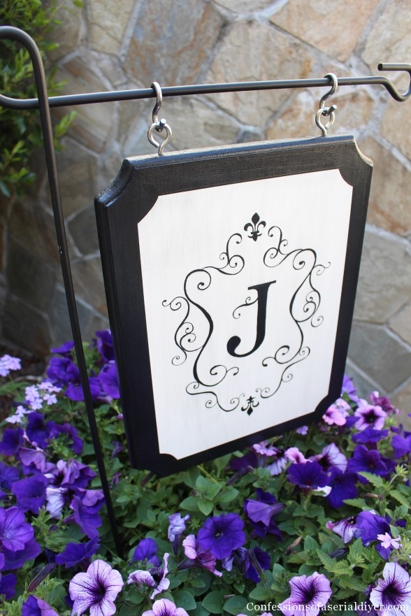 Monogrammed-Outdoor-plaque- Confessions of a Serial Do It Yourselfer