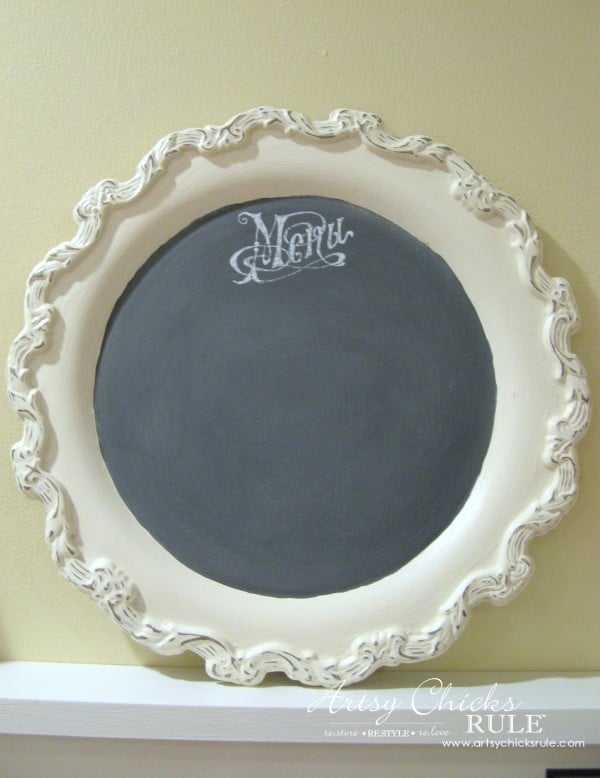 Old Metal Tray Repurposed with Chalk Paint artsychicksrule.com