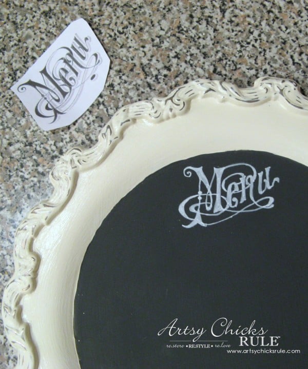 Old Metal Tray Repurposed with Chalk Paint artsychicksrule.com