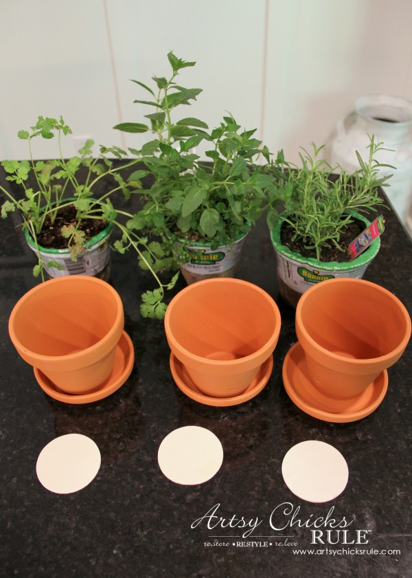 DIY Decorative Clay Pots for Herbs - Materials -artsychicksrule.com