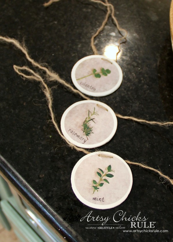 DIY Decorative Clay Pots for Herbs - drill two small holes for the rope -artsychicksrule.com