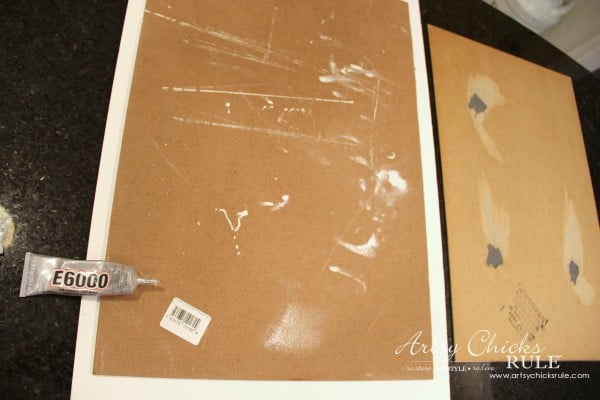 back of mirror and gluing beadboard