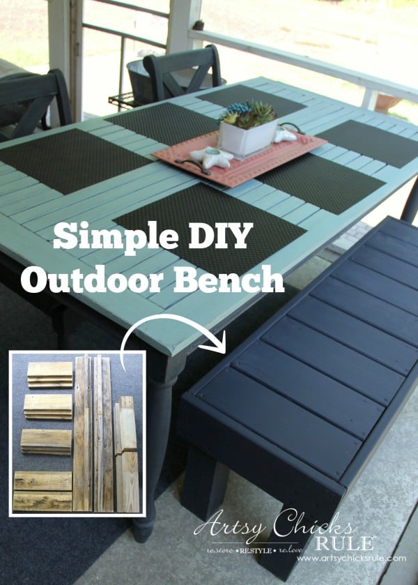 You can do it!! Simple DIY Outdoor Bench - artsychicksrule.com