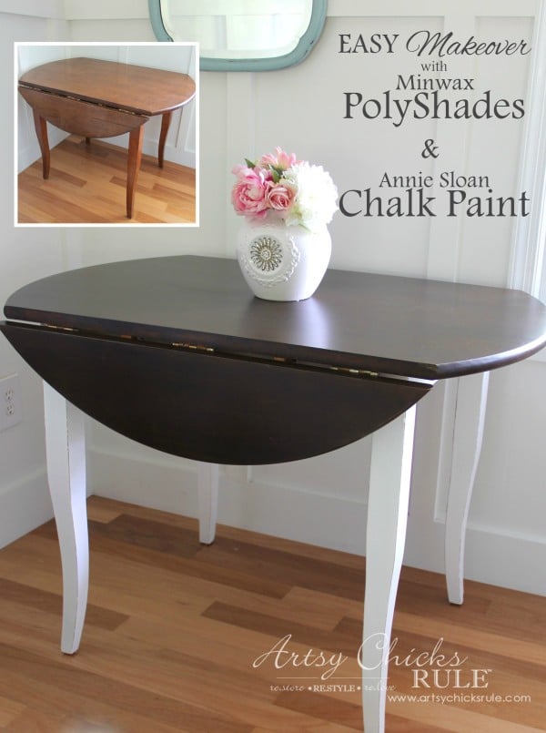 Update Wood Furniture With Minwax PolyShades and Chalk Paint - EASY DIY Makeover!! - artsychicksrule.com #polyshades #minwax #chalkpaint