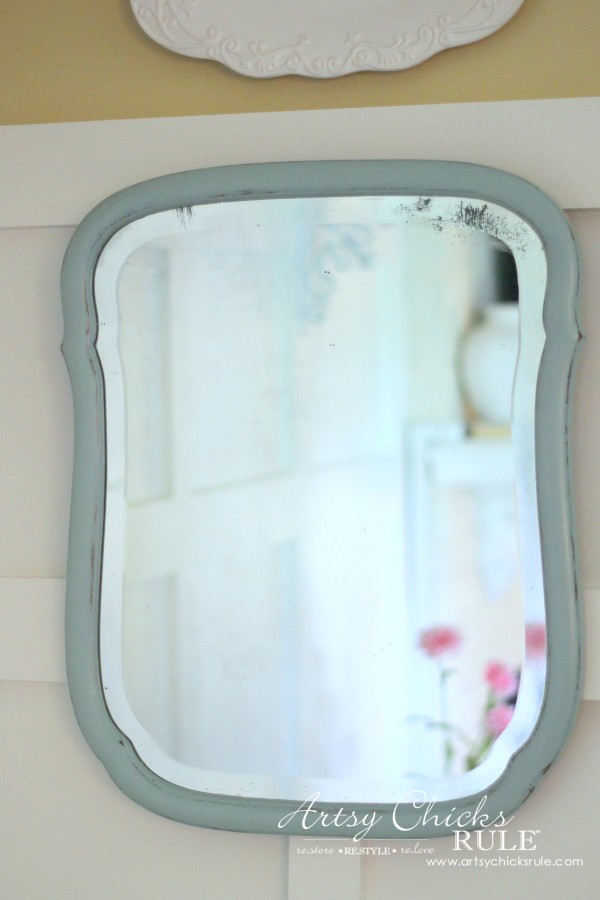 Vintage Collections - $6 Thrift Store Antique Mirror - #vintage #collections #bluemasonjars #retro #antique artsychicksrule.com