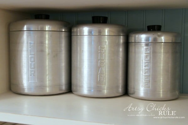 Vintage Collections - Retro Canisters - #vintage #collections #bluemasonjars #retro #antique artsychicksrule.com