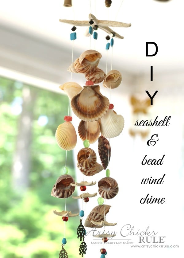 DIY Seashell Wind Chime - Seashells - #windchime artsychicksrule