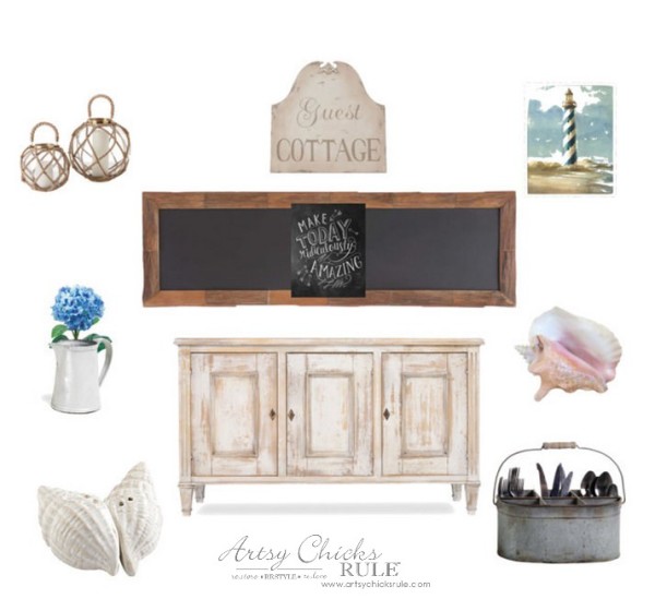 Dining Room Dreaming - Farmhouse Coastal Cottage Dreamboard - #diningroom #dreamboard #coastal #farmhouse artsychicksrule