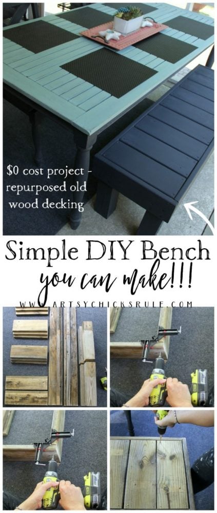 You can make it too!!! Simple DIY Outdoor Bench - artsychicksrule.com