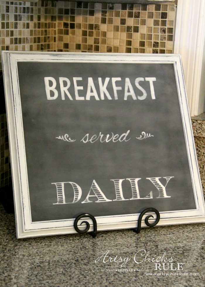 Breakfast Served Daily Chalkboard Art (Trash to Treasure)