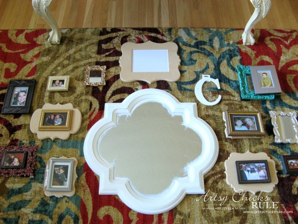 Gallery Wall (Decorating Challenge) - Cut Out Frames Arranging - #gallerywall artsychicksrule