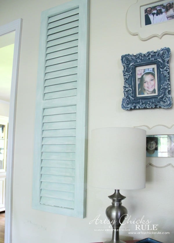 Gallery Wall (Decorating Challenge) - Cut Out Frames - Left Repurposed Shutter -#gallerywall artsychicksrule