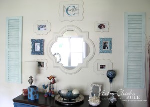 Gallery Wall (Decorating Challenge) - Cut Out Frames and Shutters -#gallerywall artsychicksrule
