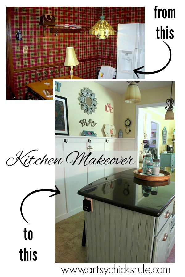 Kitchen-Makeover-Before-and-After-Back-Wall-Corner- #kitchen #Makeover- artychicksrule