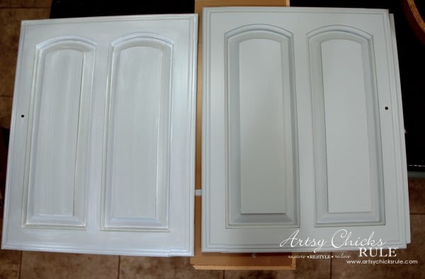 showing the difference between painted and glazed on doors
