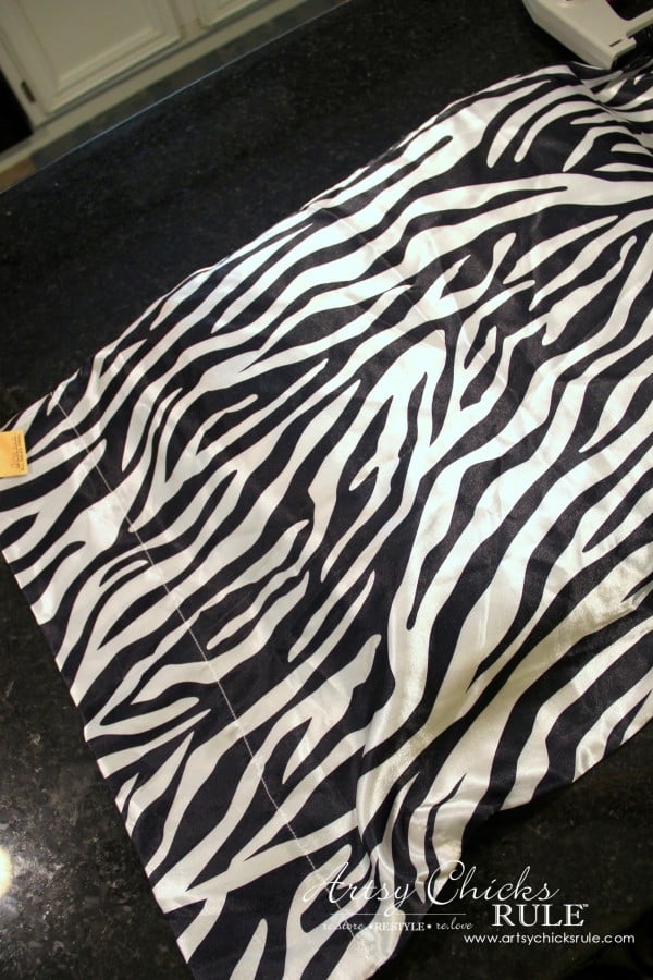 Zebra Chair Makeover (Animal Theme)  - $2 thrift store pillow cases - $5 dollar thrifty makeover - artsychicksrule