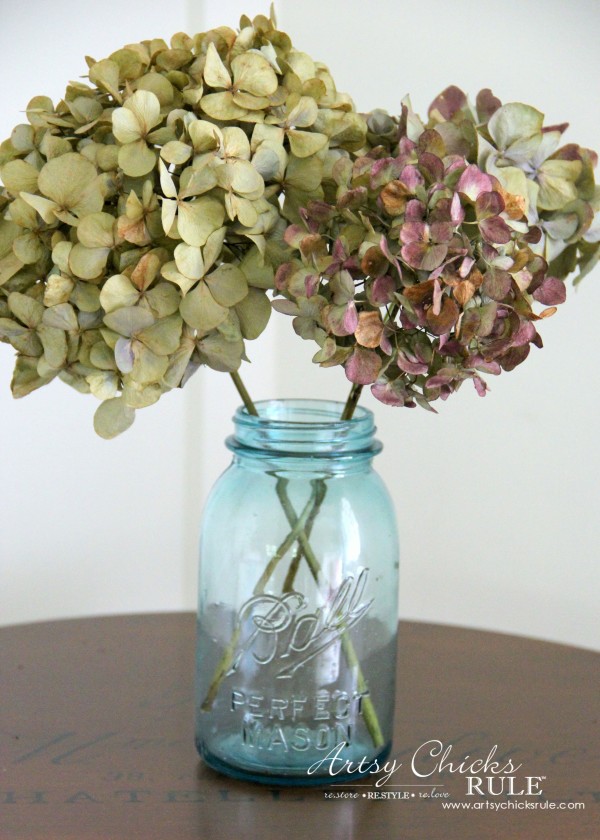 3 Different BLUES!! French Styled Side Table Makeover - artsychicksrule.com